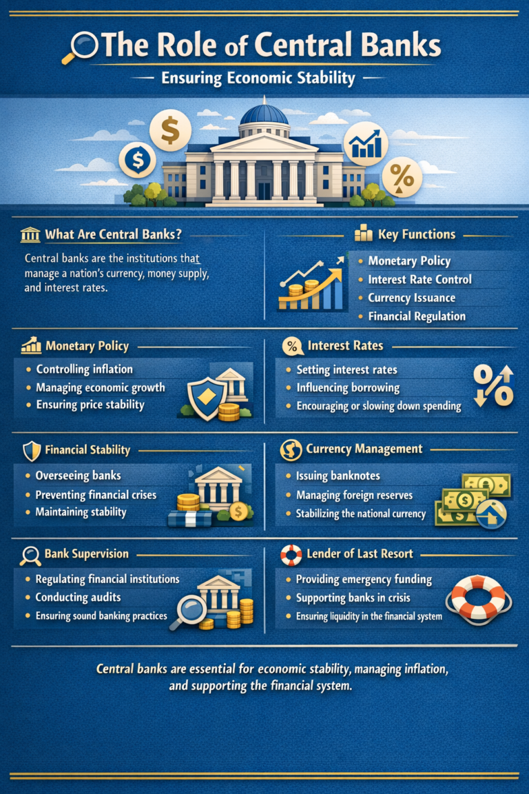 Central banks play a crucial role in maintaining economic stability and ensuring the smooth functioning of financial systems.